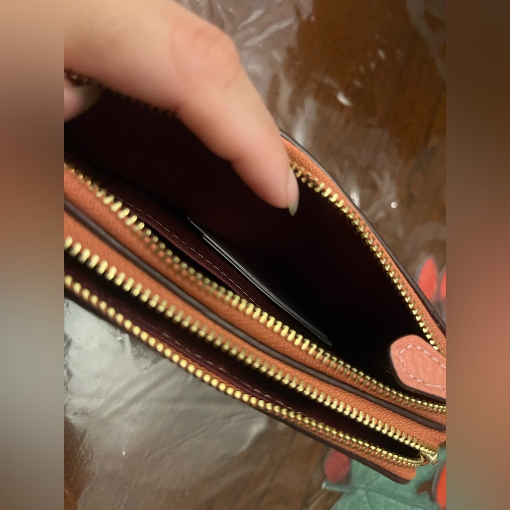 Coach Coral Leather Wristlet - Picture 3 of 5